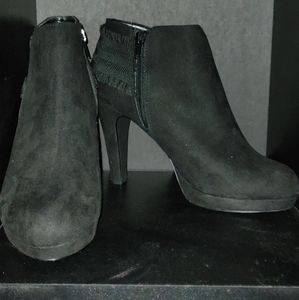 Black Suede Booties by Fergie